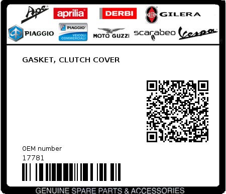 Product image: Piaggio - 17781 - GASKET, CLUTCH COVER  0