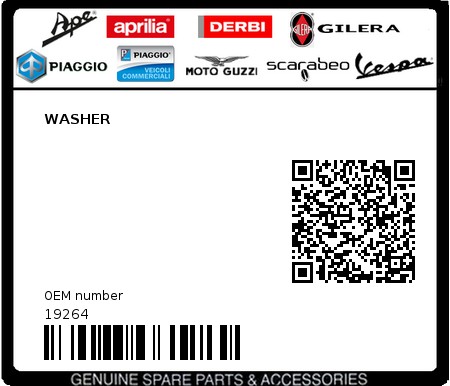 Product image: Piaggio - 19264 - WASHER 