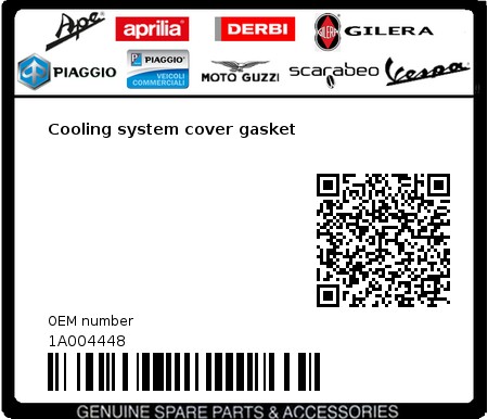 Product image: Piaggio - 1A004448 - Cooling system cover gasket  0