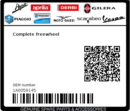 Product image: Piaggio - 1A0059145 - Complete freewheel  0