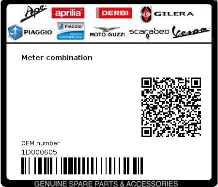 Product image: Piaggio - 1D000605 - Meter combination  0