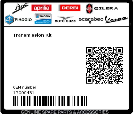 Product image: Piaggio - 1R000431 - Transmission Kit  0