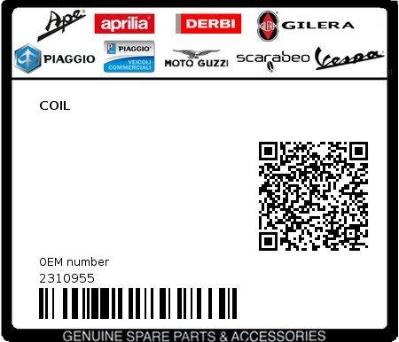 Product image: Piaggio - 2310955 - COIL  0