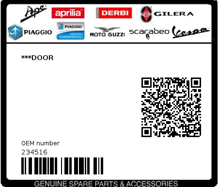 Product image: Piaggio - 234516 - ***DOOR  0