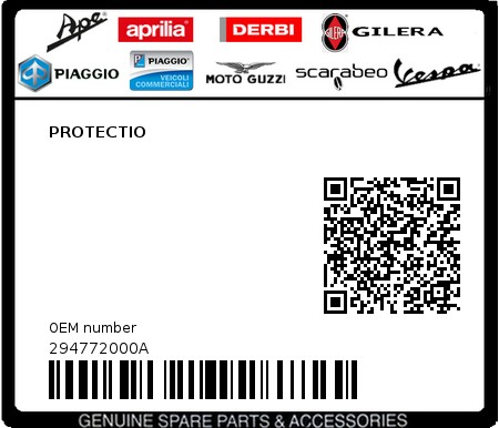 Product image: Piaggio - 294772000A - PROTECTIO 