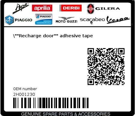 Product image: Piaggio - 2H001230 - \""Recharge door"" adhesive tape  0