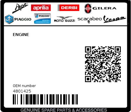 Product image: Piaggio - 4801425 - ENGINE 