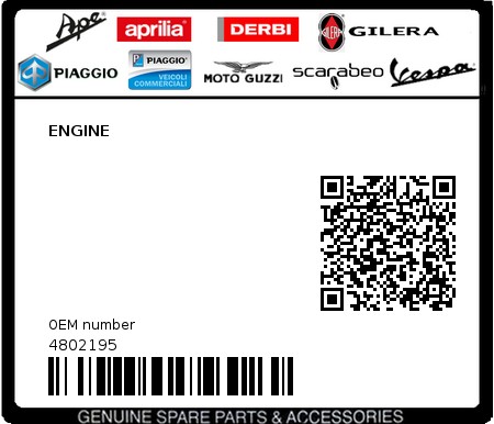 Product image: Piaggio - 4802195 - ENGINE 