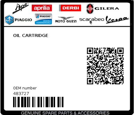 Product image: Piaggio - 483727 - OIL CARTRIDGE  0