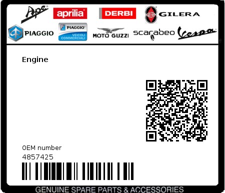 Product image: Piaggio - 4857425 - Engine 