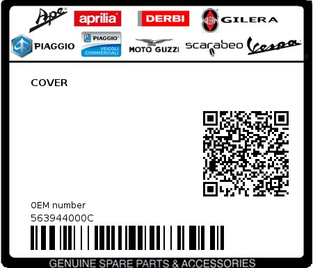 Product image: Piaggio - 563944000C - COVER 