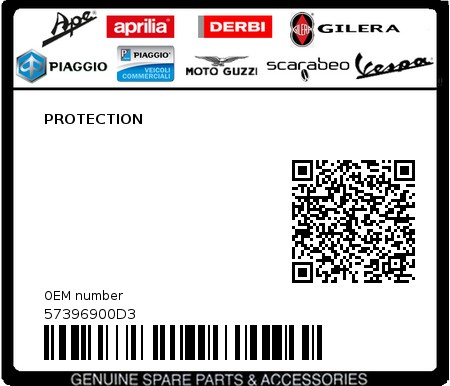 Product image: Piaggio - 57396900D3 - PROTECTION 