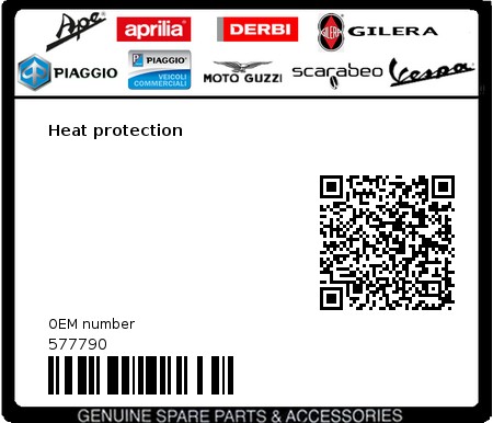 Product image: Piaggio - 577790 - Heat protection 