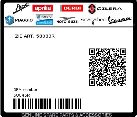 Product image: Piaggio - 58045R - .ZIE ART. 58083R  0
