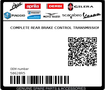Product image: Piaggio - 58628R5 - COMPLETE REAR BRAKE CONTROL TRANSMISSION  0