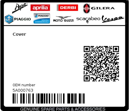 Product image: Piaggio - 5A000763 - Cover 