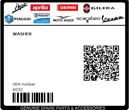 Product image: Piaggio - 6032 - WASHER 