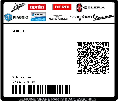 Product image: Piaggio - 6244120090 - SHIELD 