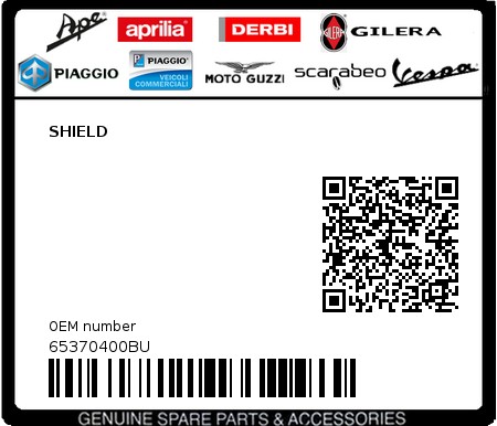 Product image: Piaggio - 65370400BU - SHIELD 