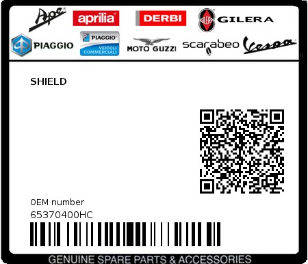 Product image: Piaggio - 65370400HC - SHIELD  0