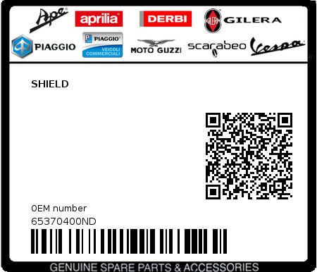 Product image: Piaggio - 65370400ND - SHIELD 