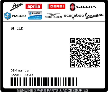 Product image: Piaggio - 65581400ND - SHIELD 