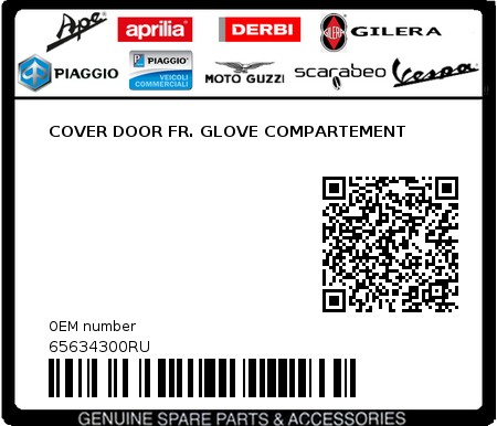 Product image: Piaggio - 65634300RU - COVER DOOR FR. GLOVE COMPARTEMENT 