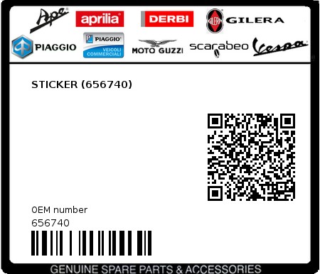 Product image: Piaggio - 656740 - STICKER (656740) 