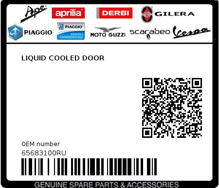 Product image: Piaggio - 65683100RU - LIQUID COOLED DOOR 