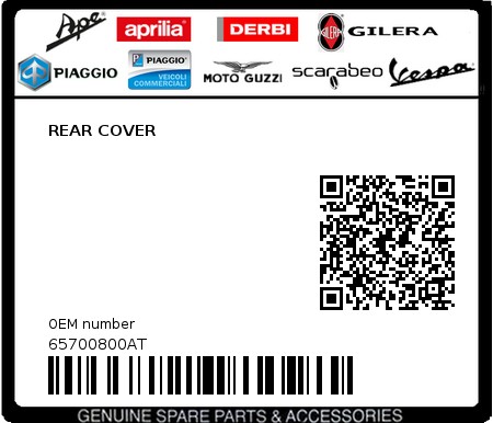 Product image: Piaggio - 65700800AT - REAR COVER 