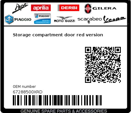 Product image: Piaggio - 67288500XRD - Storage compartment door red version 