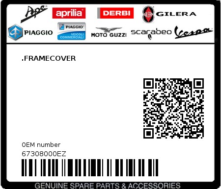 Product image: Piaggio - 67308000EZ - .FRAMECOVER 