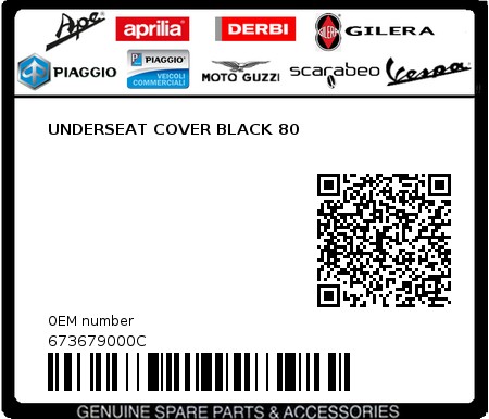 Product image: Piaggio - 673679000C - UNDERSEAT COVER BLACK 80 