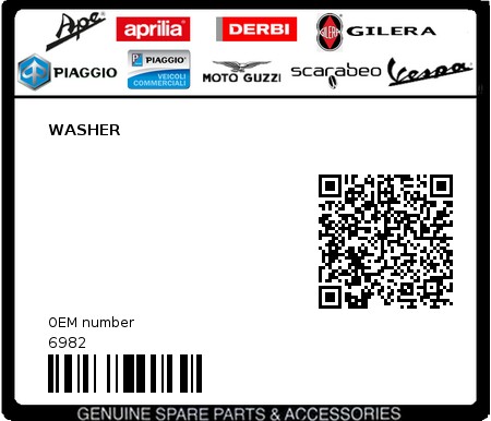 Product image: Piaggio - 6982 - WASHER  0