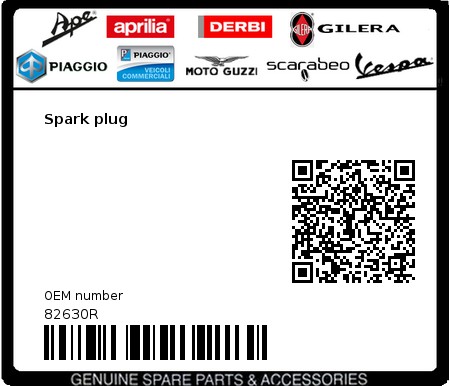 Product image: Piaggio - 82630R - Spark plug 