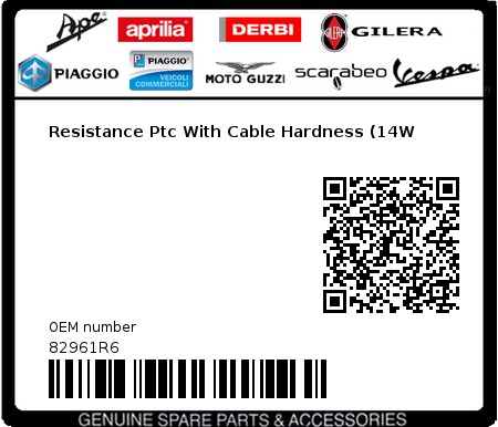 Product image: Piaggio - 82961R6 - Resistance Ptc With Cable Hardness (14W  0