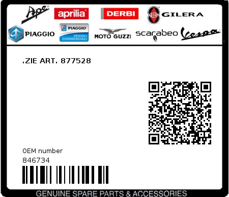 Product image: Piaggio - 846734 - .ZIE ART. 877528  0