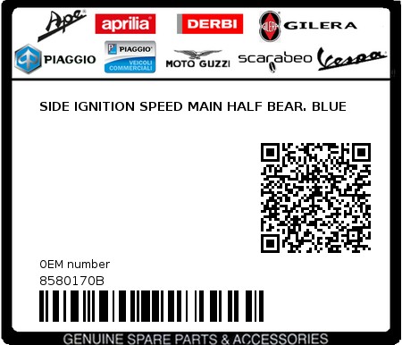 Product image: Piaggio - 8580170B - SIDE IGNITION SPEED MAIN HALF BEAR. BLUE  0