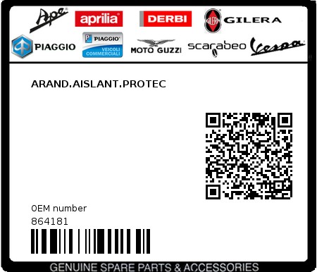 Product image: Piaggio - 864181 - ARAND.AISLANT.PROTEC  0