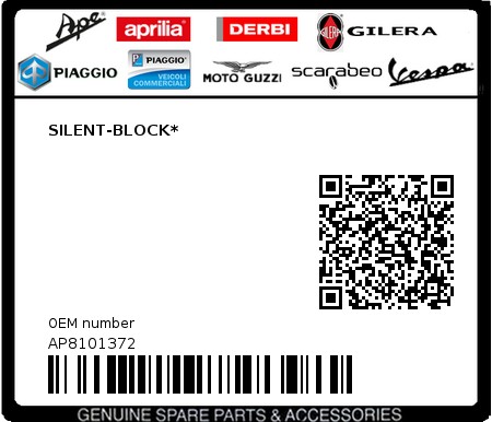 Product image: Piaggio - AP8101372 - SILENT-BLOCK*  0