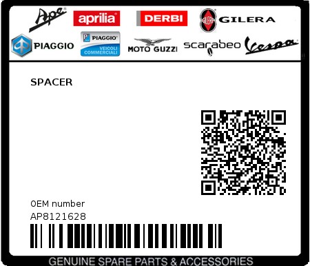 Product image: Piaggio - AP8121628 - SPACER  0