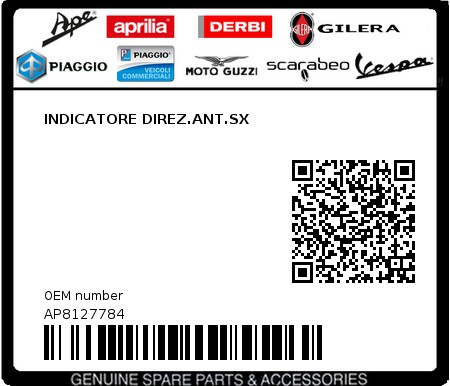 Product image: Piaggio - AP8127784 - INDICATORE DIREZ.ANT.SX  0