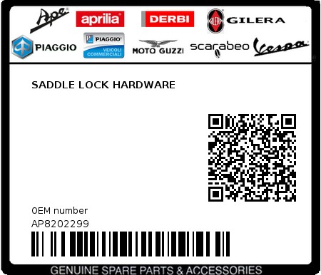 Product image: Piaggio - AP8202299 - SADDLE LOCK HARDWARE  0
