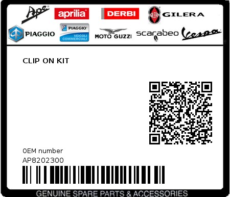 Product image: Piaggio - AP8202300 - CLIP ON KIT  0