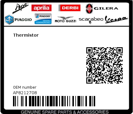 Product image: Piaggio - AP8212708 - Thermistor  0