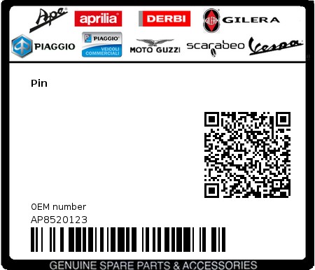 Product image: Piaggio - AP8520123 - Pin  0