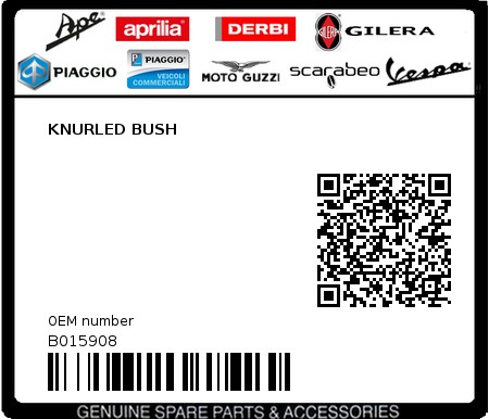 Product image: Piaggio - B015908 - KNURLED BUSH  0