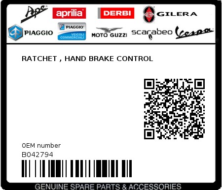 Product image: Piaggio - B042794 - RATCHET , HAND BRAKE CONTROL  0