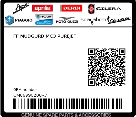 Product image: Piaggio - CM06990200R7 - FF MUDGURD MC3 PUREJET 