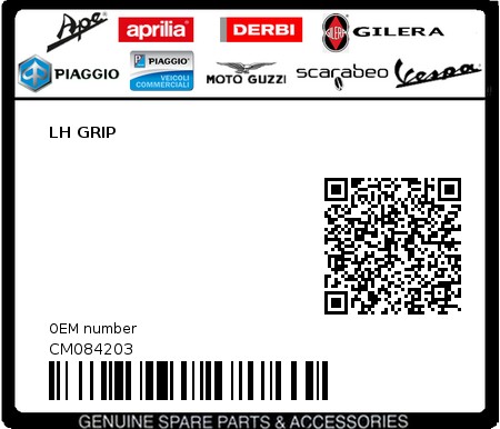 Product image: Piaggio - CM084203 - LH GRIP  0